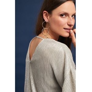 Anthropologie Vanessa Virginia Silver Metallic Top